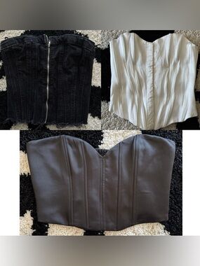 Bundle of 3 Zara Strapless Corset Tube Tops (XS/S)